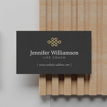 Elegant Eternity Knot  Infinity Knot Gold/black Business Card by 1201am at Zazzle