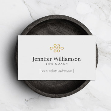 Elegant Eternity Knot, Infinity Knot Gold/Lt Gray Business Card