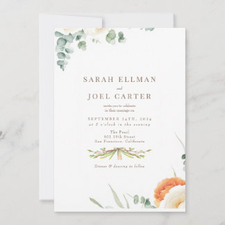 Elegant Ethereal Botanical Wedding Invitation
