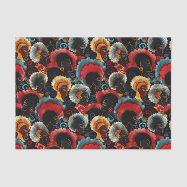 Elegant Ethnic African Woman Pattern Tissue Paper (Front)