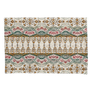 Elegant Ethnic Floral Boho Border Pillow Case