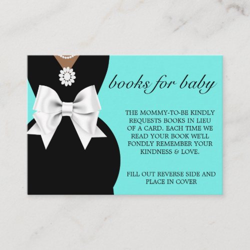 Elegant Ethnic Glam Tiffany Books for Baby Shower Enclosure Card