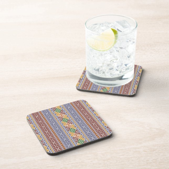 elegant ethnic pattern   beverage coaster (Right Side)