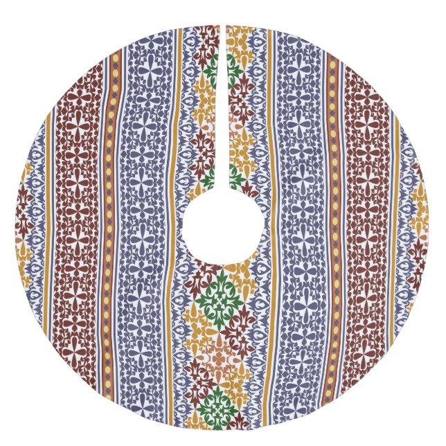 elegant ethnic pattern   brushed polyester tree skirt (Front)