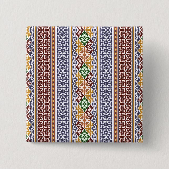 elegant ethnic pattern   button (Front)