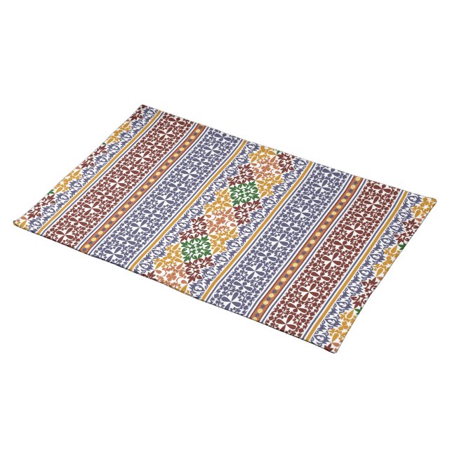 elegant ethnic pattern   cloth placemat (On Table)