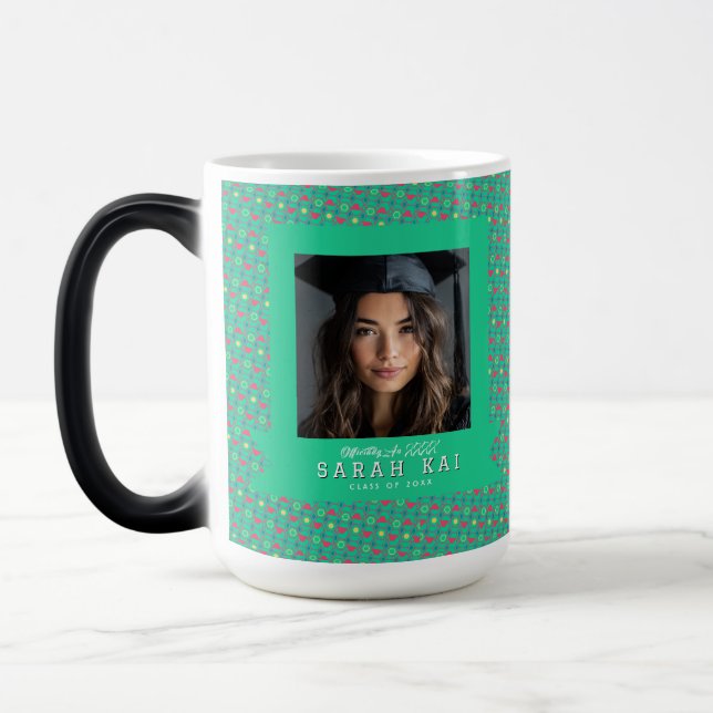 Elegant Ethnic Pattern Commencement Color Morph Mug (Left)