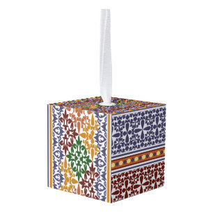 elegant ethnic pattern cube ornament