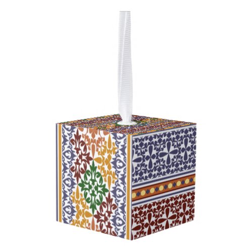elegant ethnic pattern   cube ornament