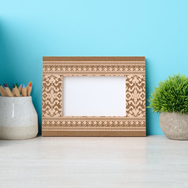 Elegant Ethnic Pattern Frame, Boho Tribal Decor Engraved Frames (Front)