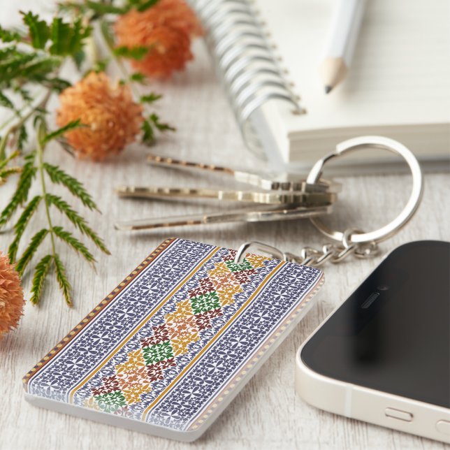 elegant ethnic pattern  keychain (Front Right)