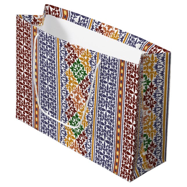 elegant ethnic pattern  large gift bag (Front Angled)