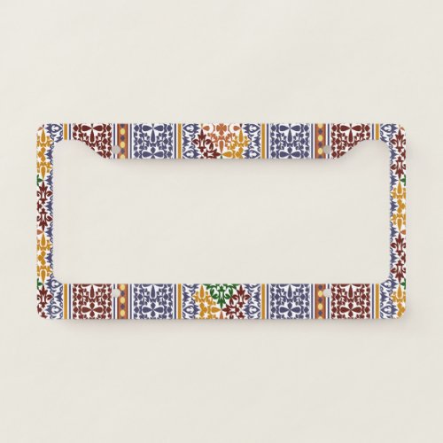 elegant ethnic pattern   license plate frame