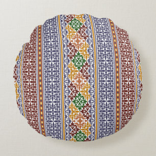 elegant ethnic pattern round pillow