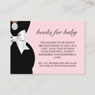 Elegant Ethnic Pink Tiffany Books for Baby Shower Enclosure Card