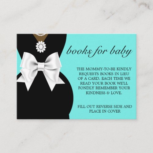 Elegant Ethnic Tiffany Glam Books for Baby Shower Enclosure Card