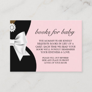 Elegant Ethnic Tiffany Glam Books Pink Baby Shower Enclosure Card