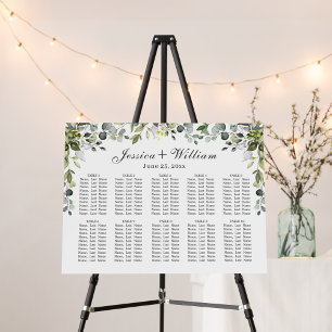 Elegant Eucalyptus 10 Tables SEATING CHART Foam Board