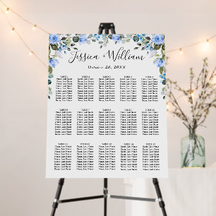 Elegant Eucalyptus 15 Tables SEATING CHART Foam Board