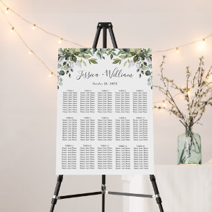 Elegant Eucalyptus 15 Tables SEATING CHART Foam Board