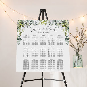 Elegant Eucalyptus 15 Tables SEATING CHART Foam Board