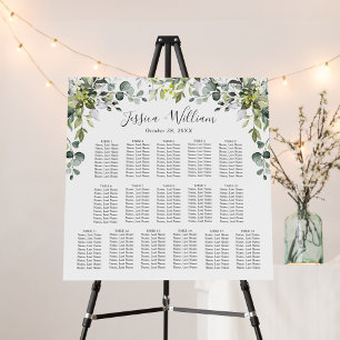 Elegant Eucalyptus 16 Tables SEATING CHART Foam Board