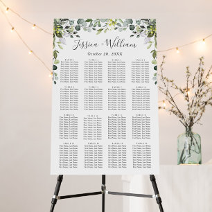 Elegant Eucalyptus 16 Tables SEATING CHART Foam Board