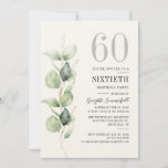 Elegant Eucalyptus 60th Birthday Party Invitation<br><div class="desc">It could be surprise party or another special decade achieved. This 60th birthday party invitation featuring eucalyptus greenery design with modern popular typography can easily be edited to suit any birthday or anniversary celebration.

You can change the wording,  birthday details and the background color by clicking the "Personalize" button</div>