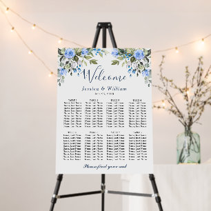 Elegant Eucalyptus 8 Tables SEATING CHART Foam Board