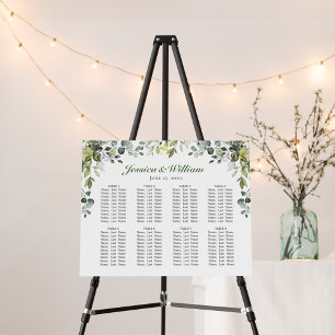 Elegant Eucalyptus 8 Tables SEATING CHART Foam Board