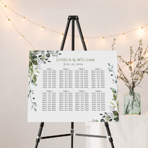 Elegant Eucalyptus 8 Tables SEATING CHART Foam Board