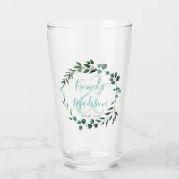 Farmhouse Floral Monogram 16oz. Drinking Glass