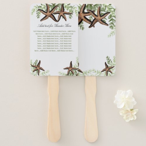 Elegant Eucalyptus and Starfish Wedding fan