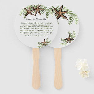 Elegant Eucalyptus and Starfish Wedding fan