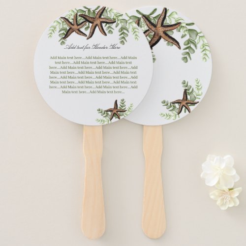 Elegant Eucalyptus and Starfish Wedding fan