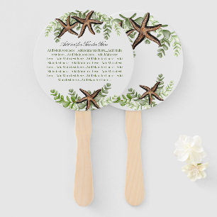 Elegant Eucalyptus and Starfish Wedding fan