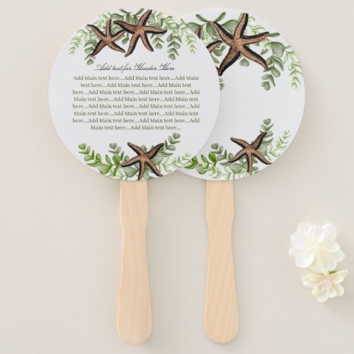 Elegant Eucalyptus and Starfish Wedding fan