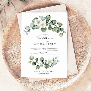 Elegant Eucalyptus Arch Greenery Bridal Shower Invitation