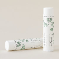 Elegant Eucalyptus Baby Shower Greenery Foliage Lip Balm