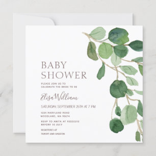 Elegant Eucalyptus Baby Shower Invitation