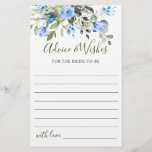 Elegant Eucalyptus Blue Roses Advice & Wishes Card<br><div class="desc">Watercolor Eucalyptus Greenery Advice Card.
For further customization,  please click the "customize further" link. If you need help,  contact me please.</div>