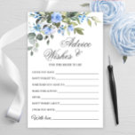 Elegant Eucalyptus Blue Roses Advice & Wishes Card<br><div class="desc">Watercolor Eucalyptus Greenery Advice Card.
For further customization,  please click the "customize further" link. If you need help,  contact me please.</div>