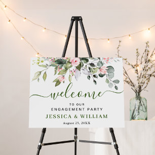 Elegant Eucalyptus Blue Roses ENGAGEMENT PARTY Foam Board