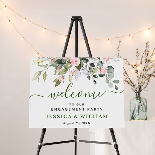 Elegant Eucalyptus Blue Roses ENGAGEMENT PARTY Foam Board