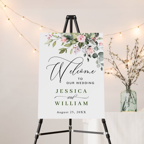 Elegant Eucalyptus Blue Roses Floral WEDDING Foam Board