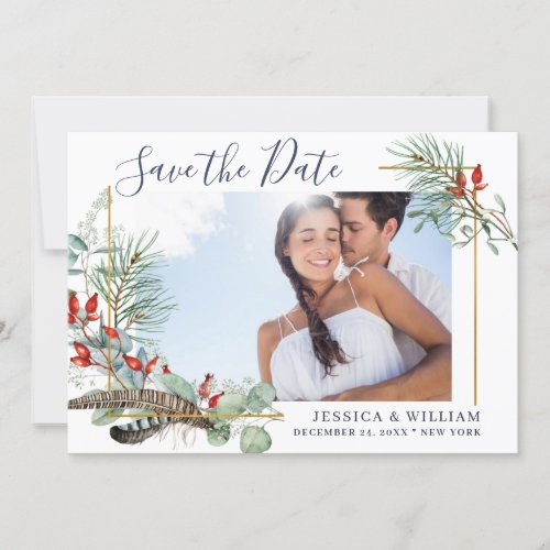 Elegant Eucalyptus Boho Wedding Save The Date