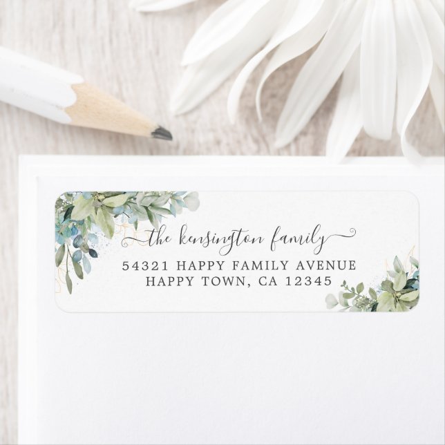 Elegant Eucalyptus Botanical Floral Label (Insitu)