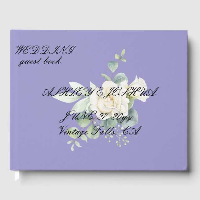 Elegant eucalyptus botanical Guest Book (Front)