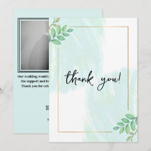 Elegant eucalyptus botanical photo wedding thank you card