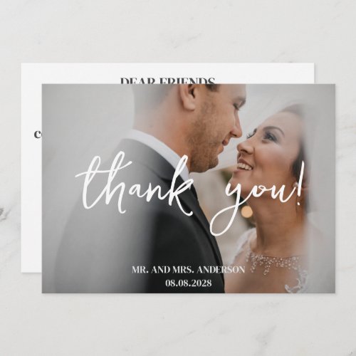 Elegant eucalyptus botanical photo wedding  thank you card